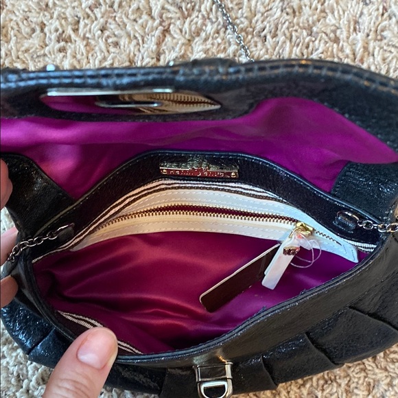 Henri Bendel Black Mini Bag with Gold Clasp and Chain Strap - Picture 4 of 5